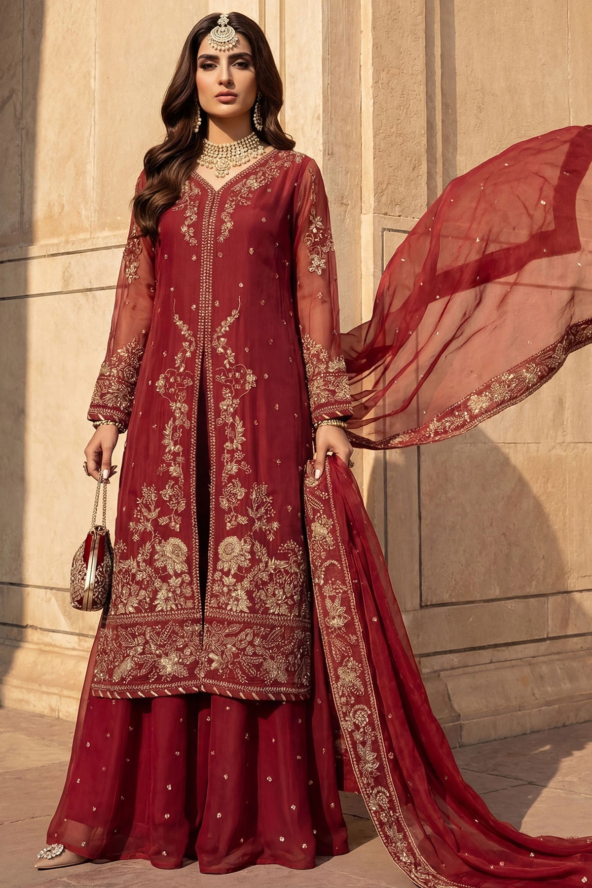 5740-AYRA EMBROIDERED CRINKLE CHIFFON UNSTITCHED
