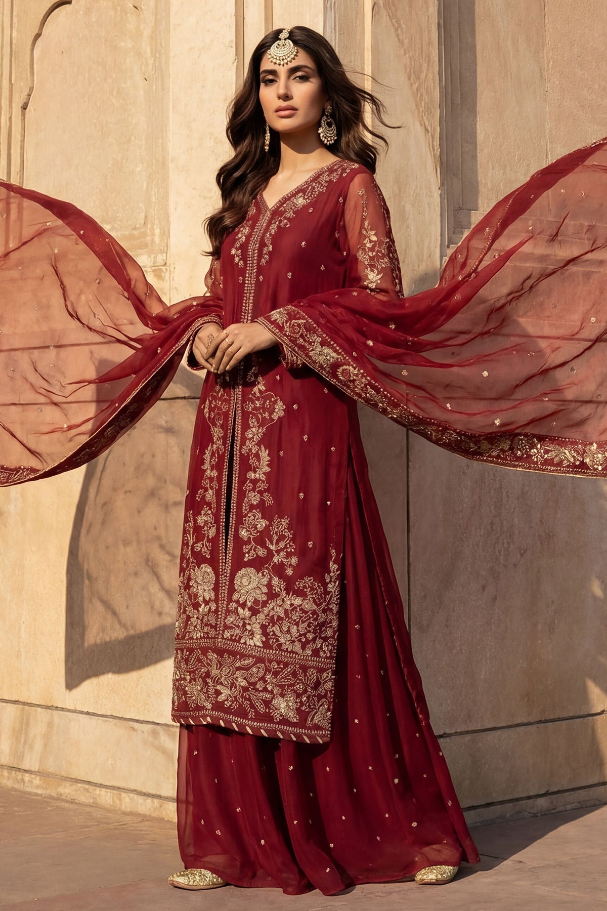 5740-AYRA EMBROIDERED CRINKLE CHIFFON UNSTITCHED