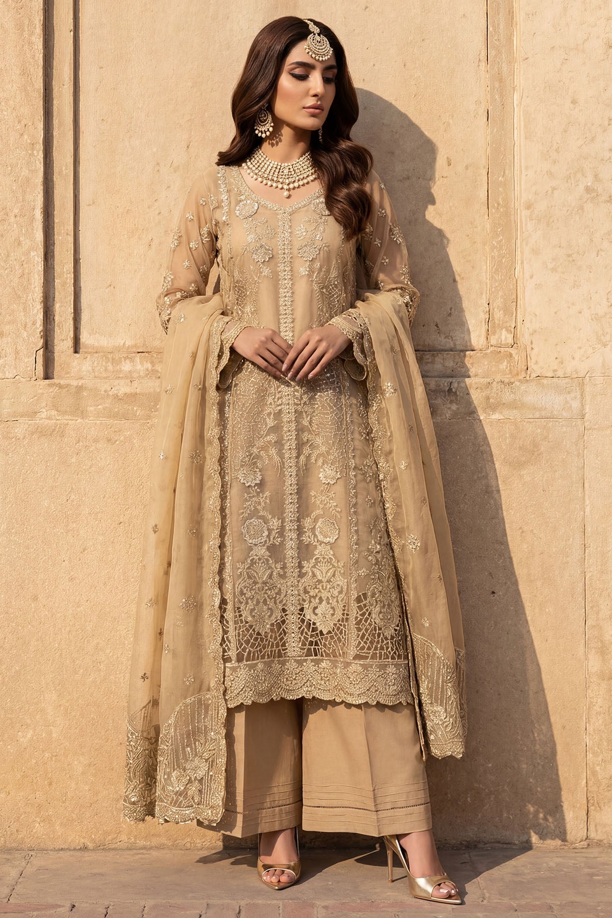 5741-ELARA EMBROIDERED ORGANZA UNSTITCHED