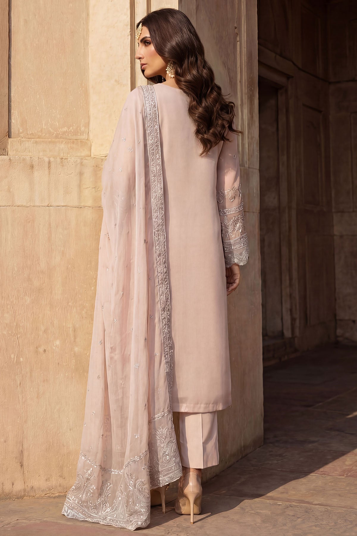 5743-MEHER EMBROIDERED ORGANZA STITCHED