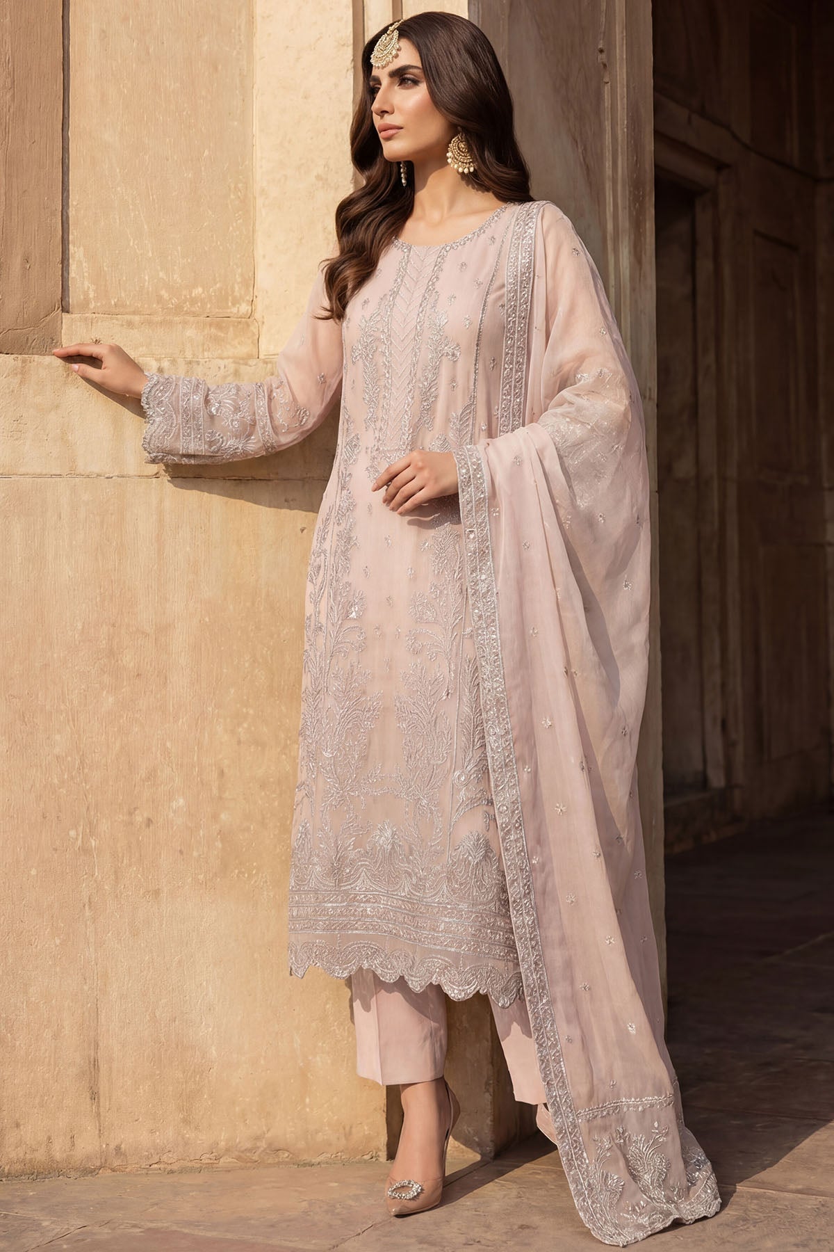 5743-MEHER EMBROIDERED ORGANZA UNSTITCHED