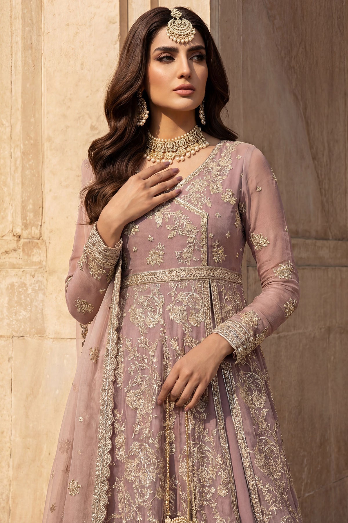 5744-SELENE EMBROIDERED CRINKLE CHIFFON STITCHED