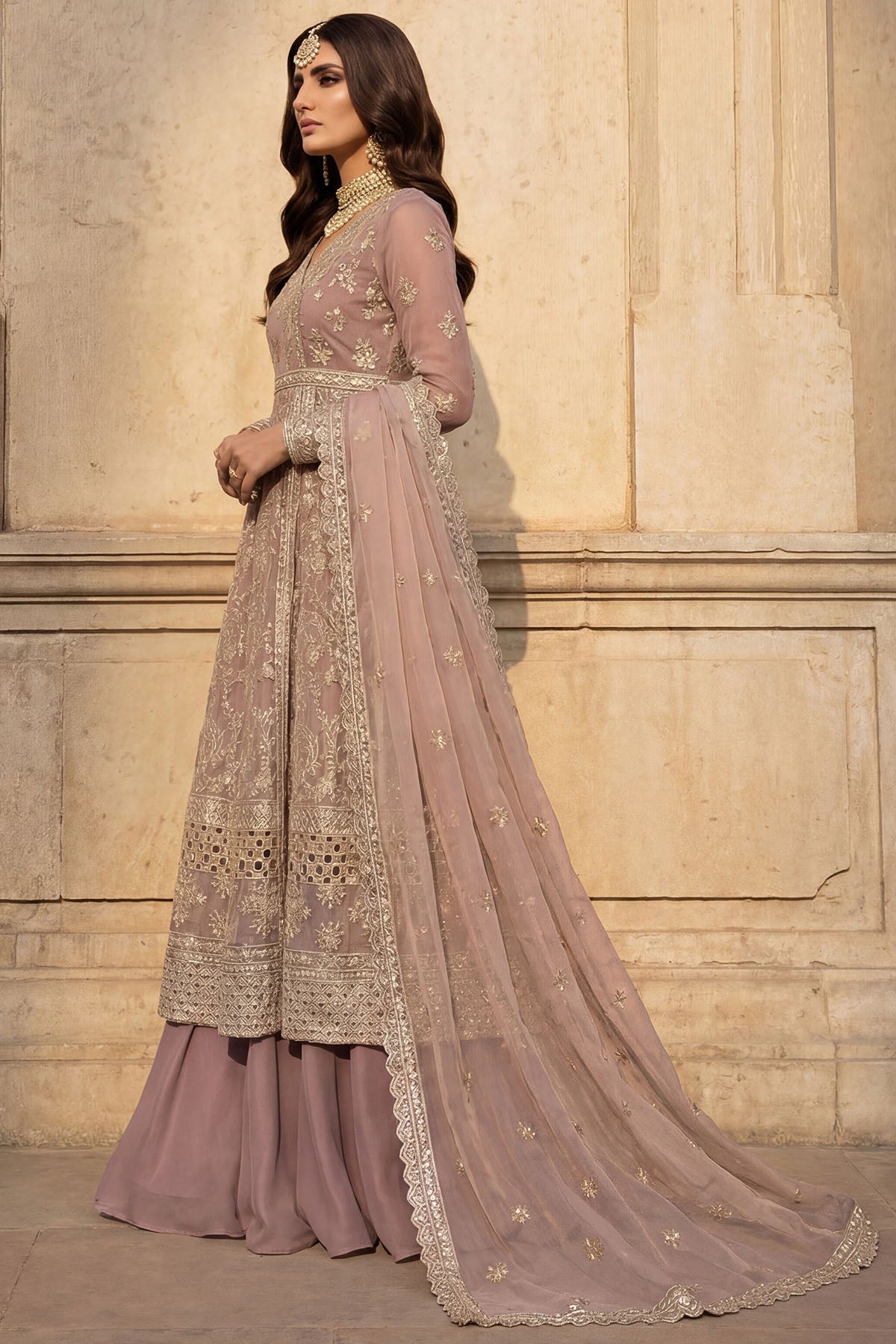 5744-SELENE EMBROIDERED CRINKLE CHIFFON UNSTITCHED