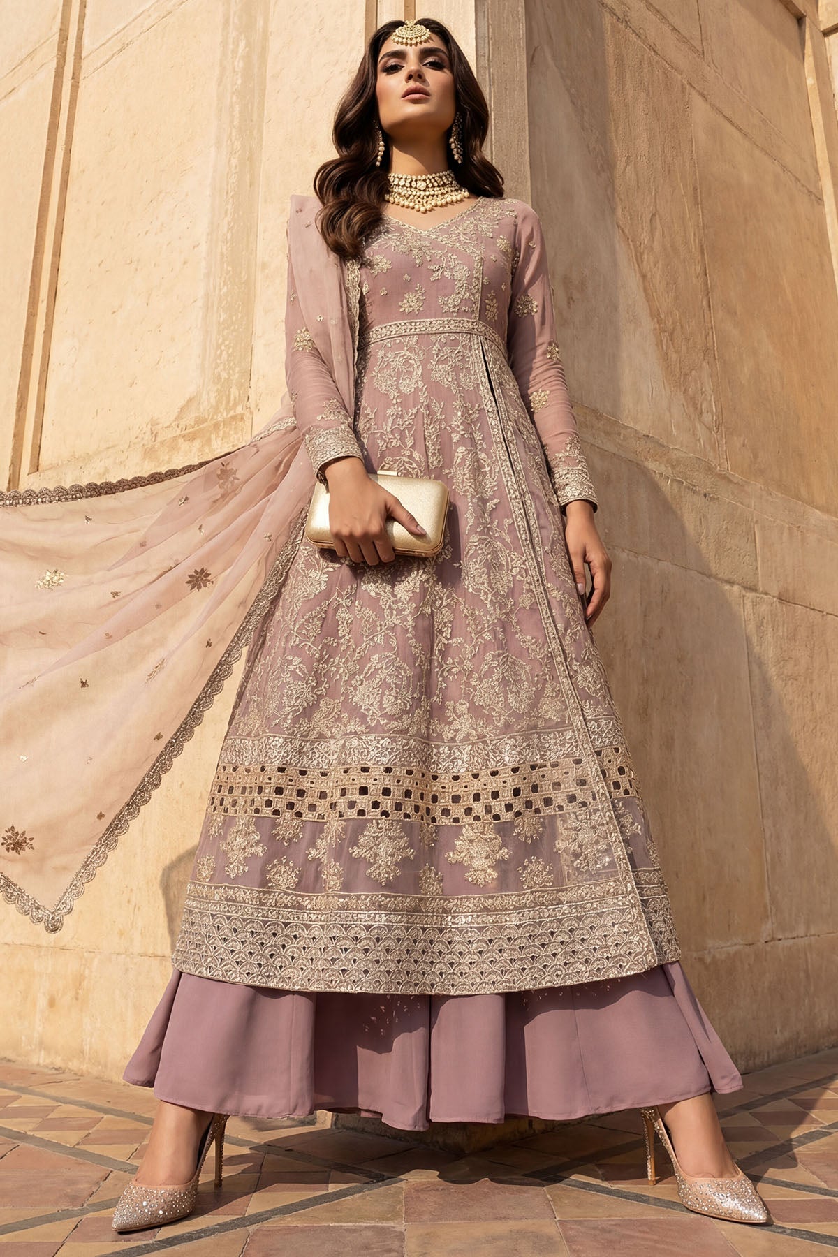 5744-SELENE EMBROIDERED CRINKLE CHIFFON UNSTITCHED