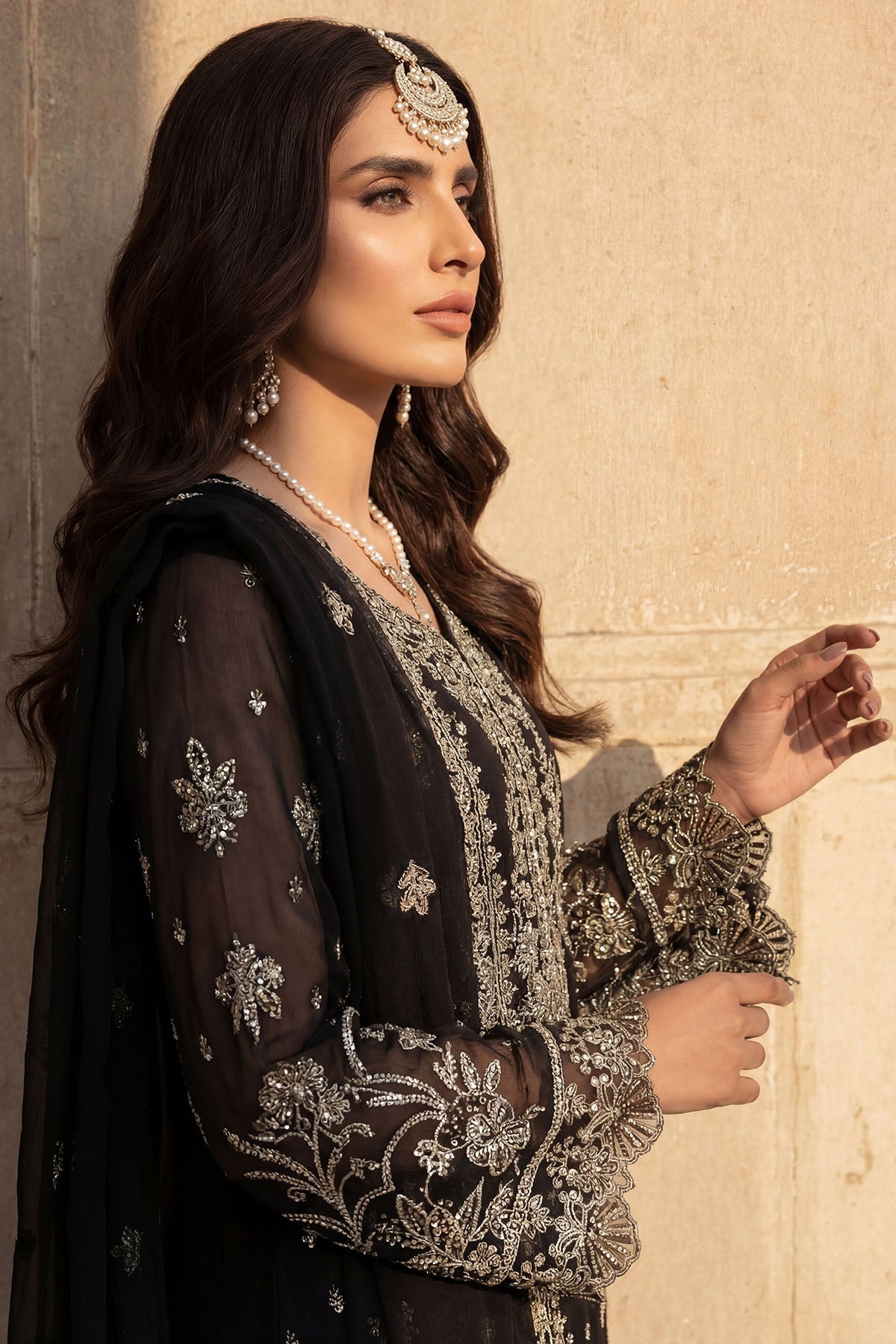 5745-TALIA EMBROIDERED CRINKLE CHIFFON UNSTITCHED