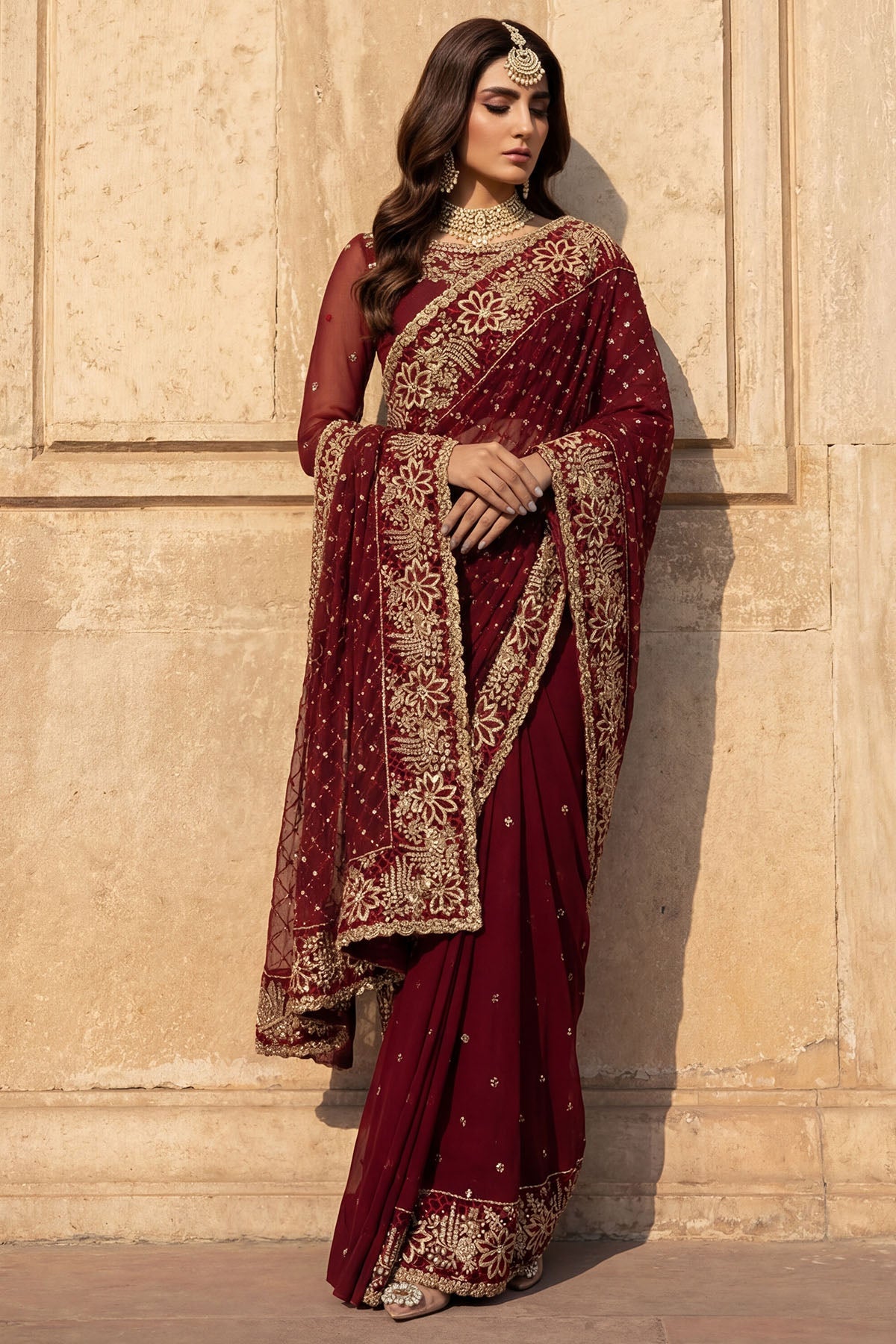 5746-ZURI EMBROIDERED CRINKLE CHIFFON UNSTITCHED