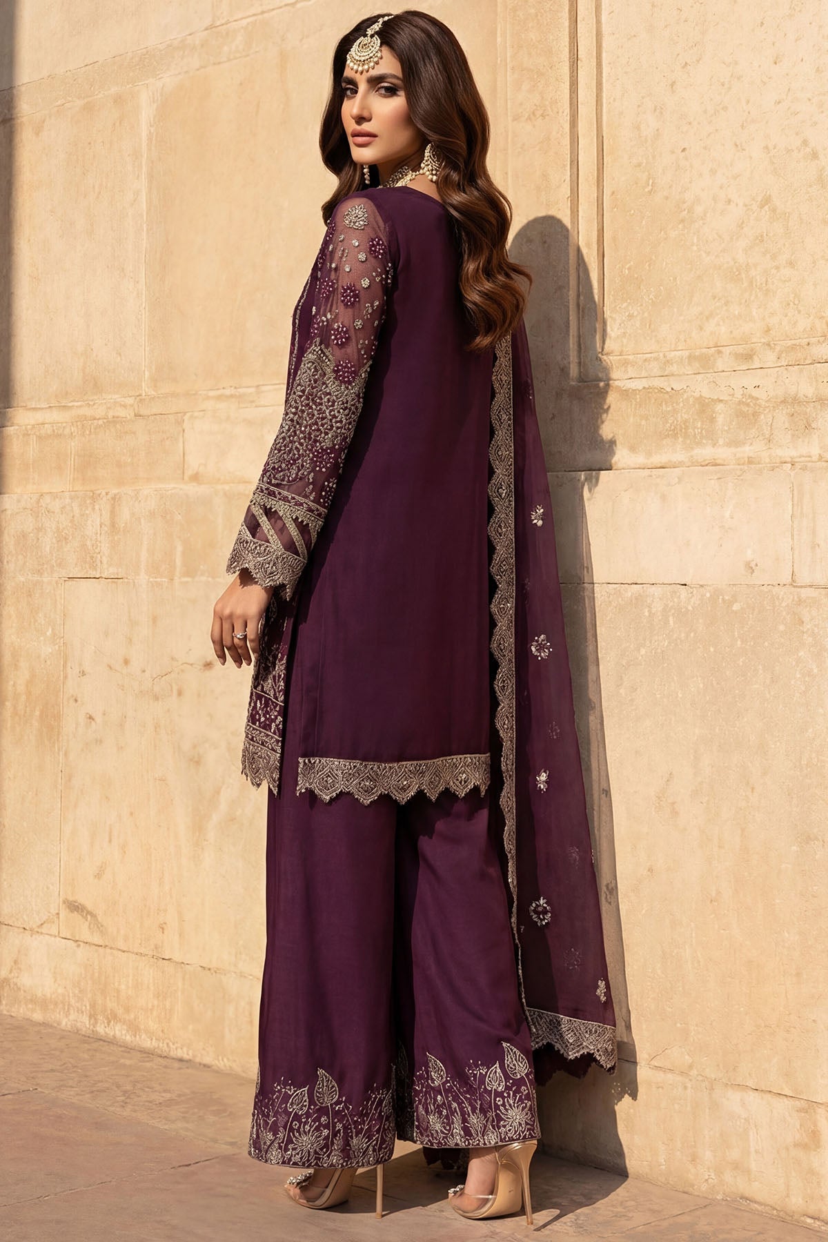 5747-AYLA EMBROIDERED CRINKLE CHIFFON UNSTITCHED