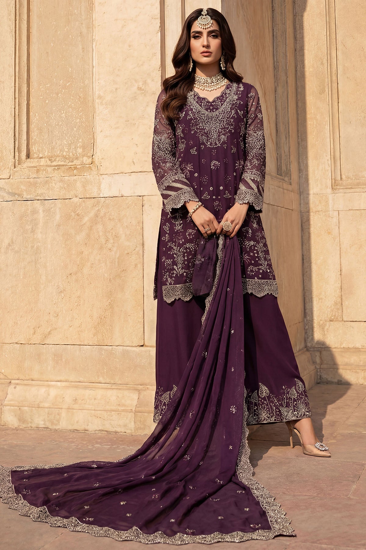 5747-AYLA EMBROIDERED CRINKLE CHIFFON UNSTITCHED