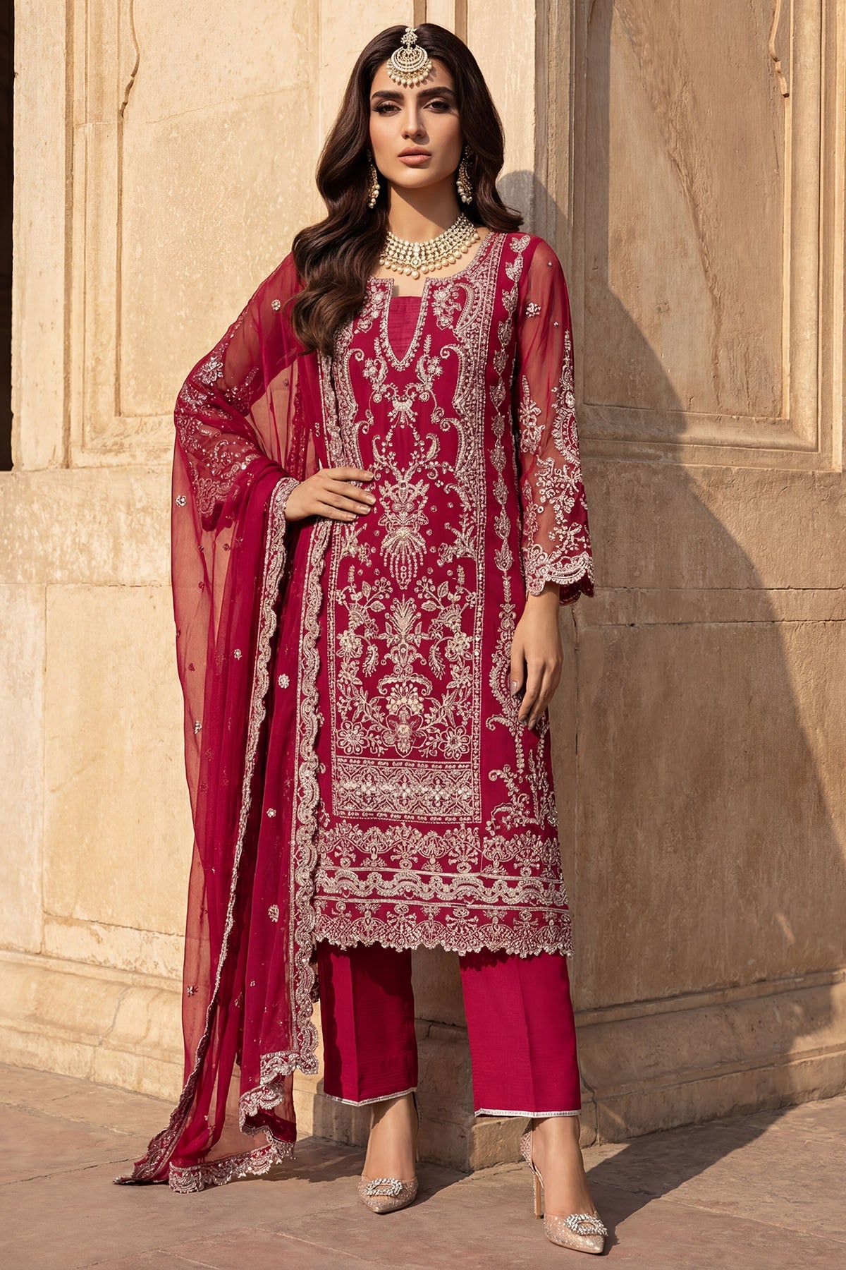 5749-LYANNA EMBROIDERED CRINKLE CHIFFON UNSTITCHED