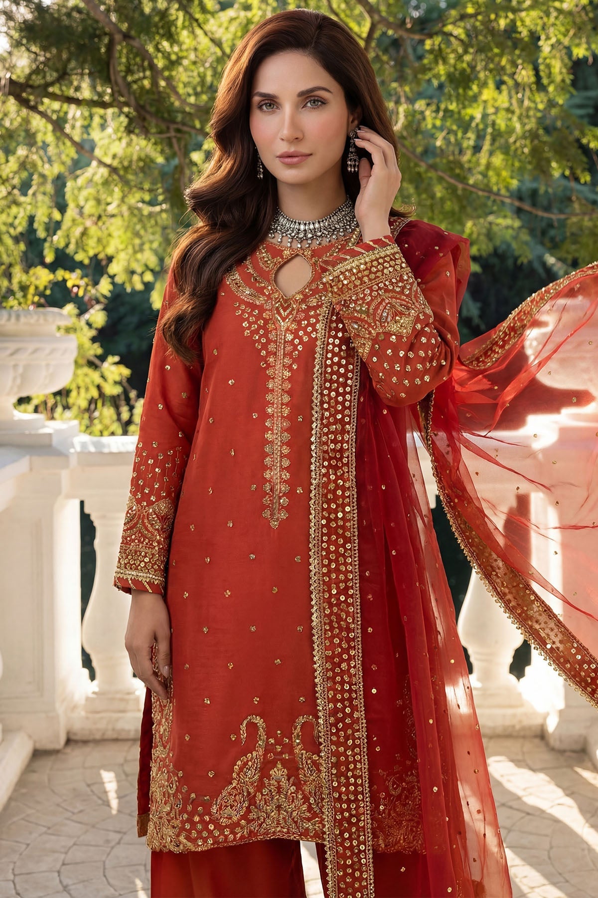 5751-HARPER EMBROIDERED SILK STITCHED