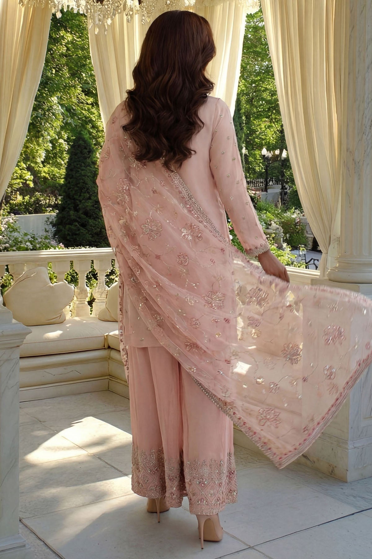5756-GRACE EMBROIDERED SILK STITCHED