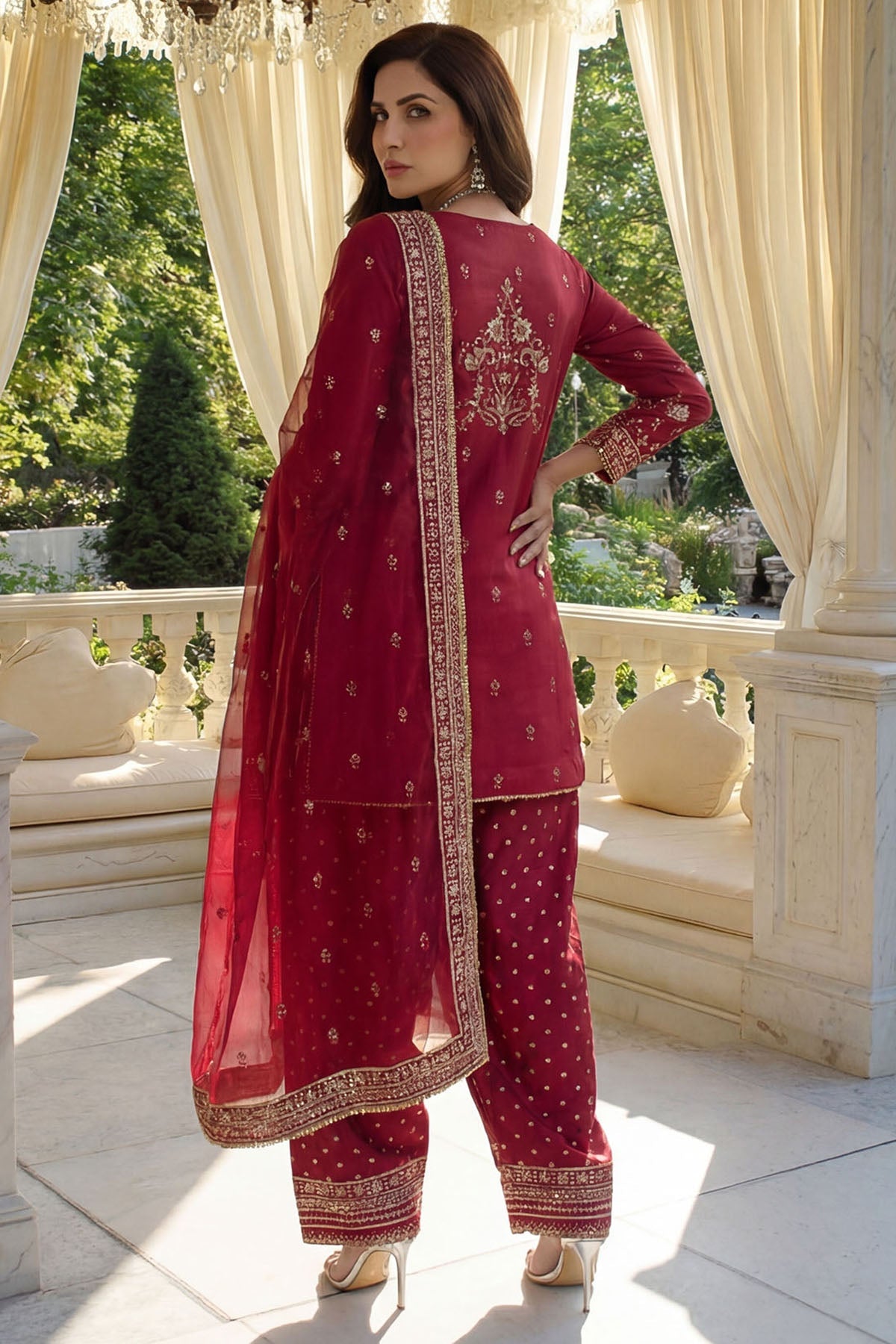 5758-MAISIA EMBROIDERED SILK STITCHED