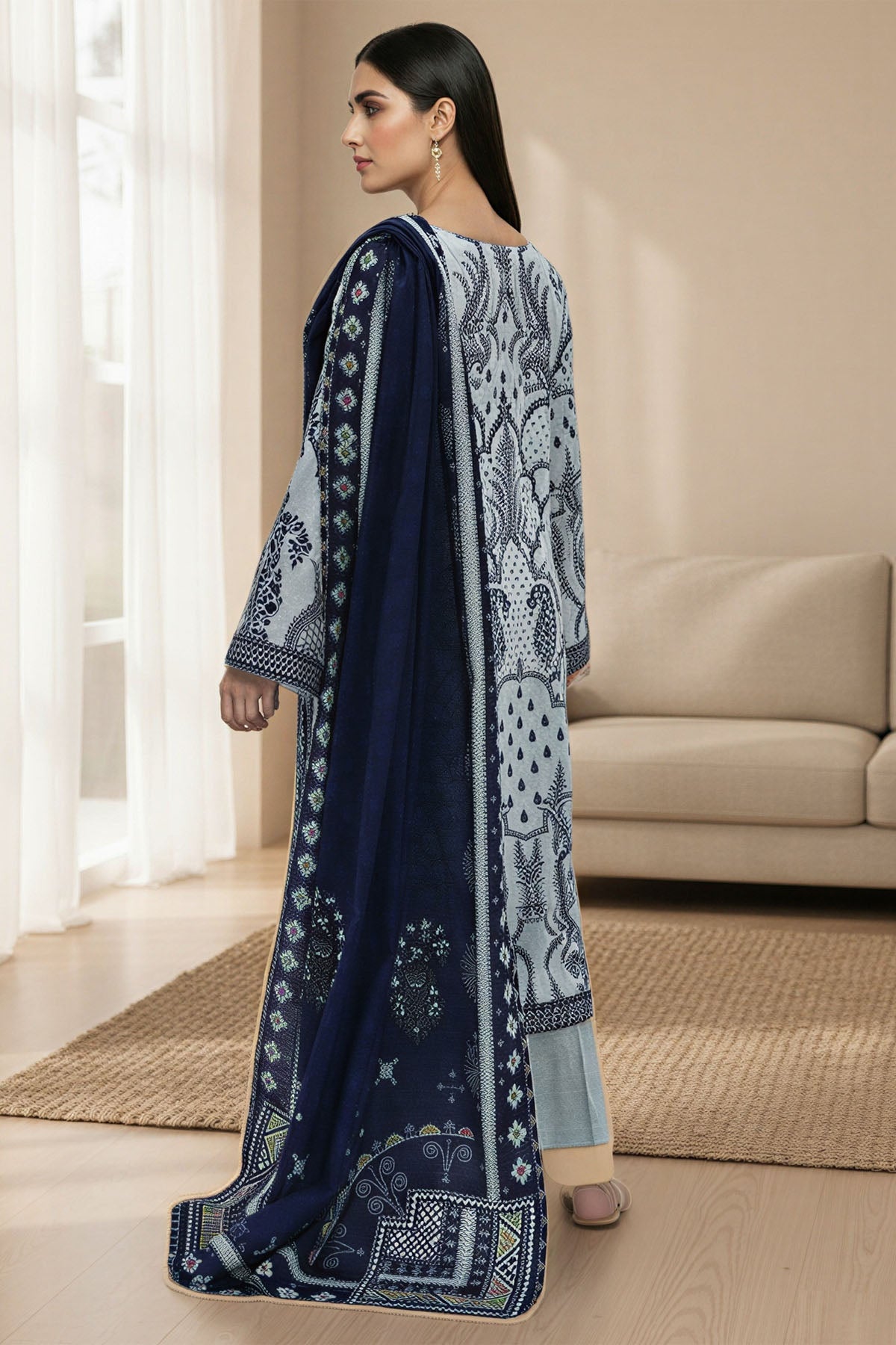 5763-AMAYA DIGITAL PRINTED KHADDAR STITCHED