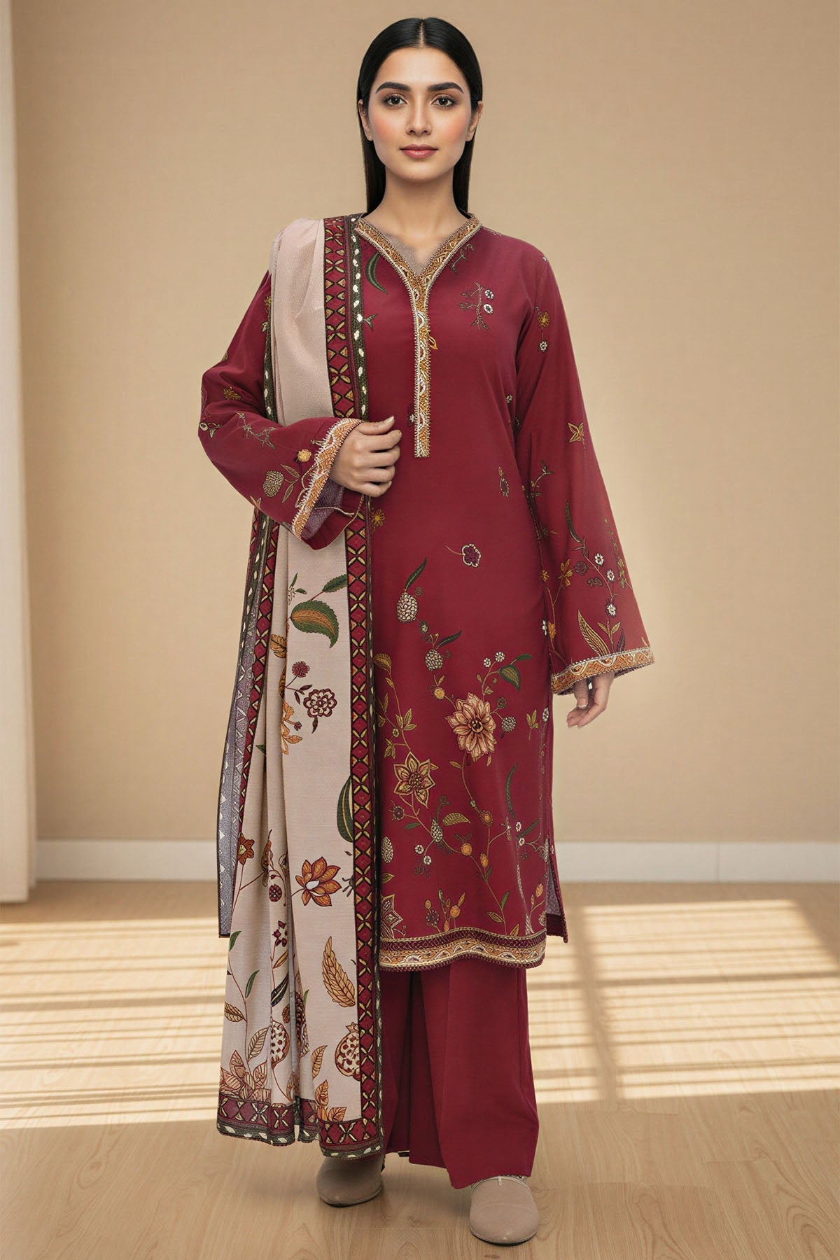 5764-AKAYDA DIGITAL PRINTED KHADDAR UNSTITCHED
