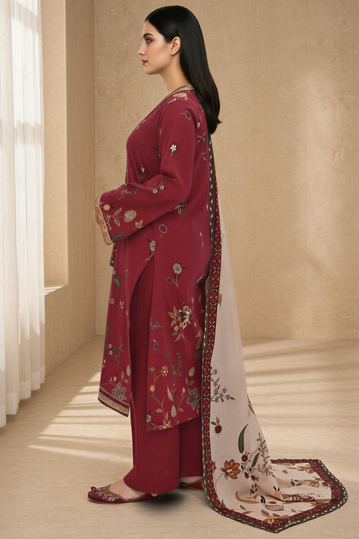 5764-AKAYDA DIGITAL PRINTED KHADDAR STITCHED