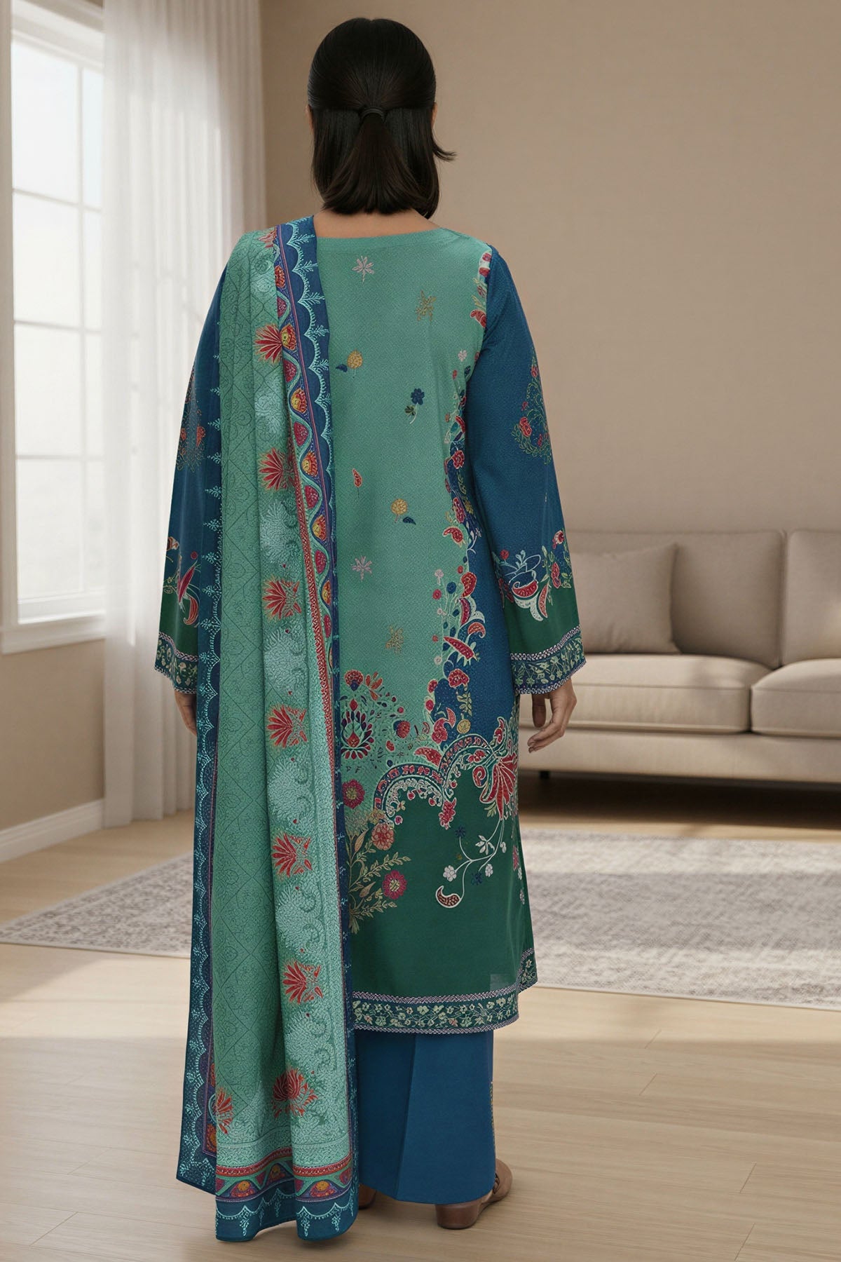 5768-EVARA DIGITAL PRINTED KHADDAR STITCHED