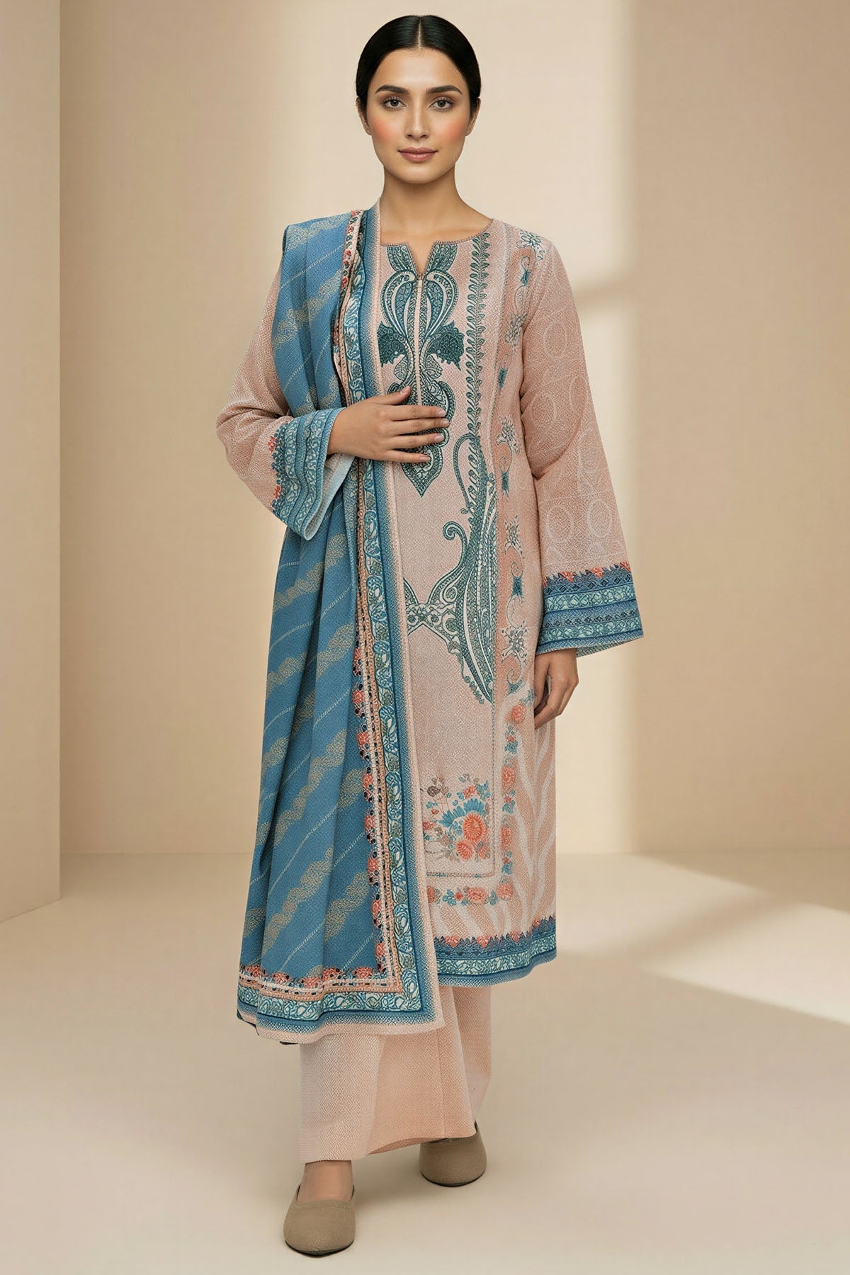 5769-HADIA DIGITAL PRINTED KHADDAR STITCHED
