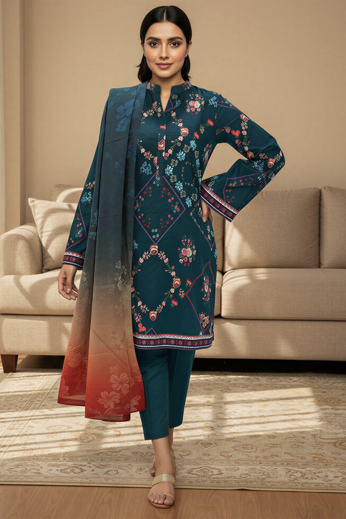 5771-MIHRA DIGITAL PRINTED KHADDAR UNSTITCHED