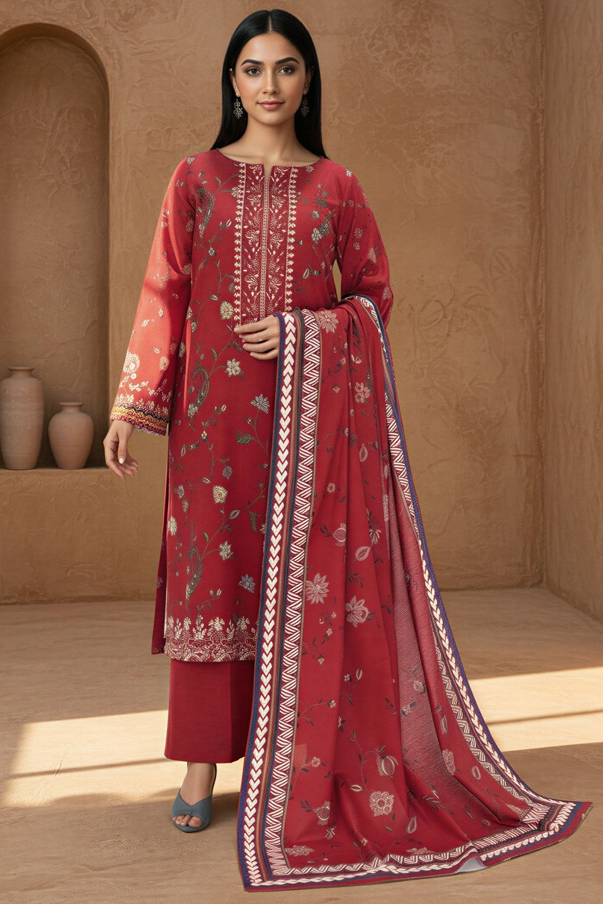 5772-RAZVA DIGITAL PRINTED KHADDAR STITCHED