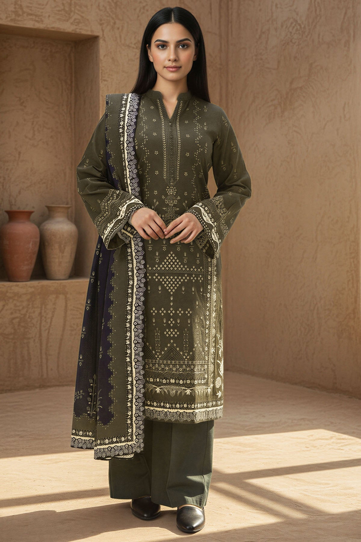 5774-ASENA DIGITAL PRINTED KHADDAR STITCHED