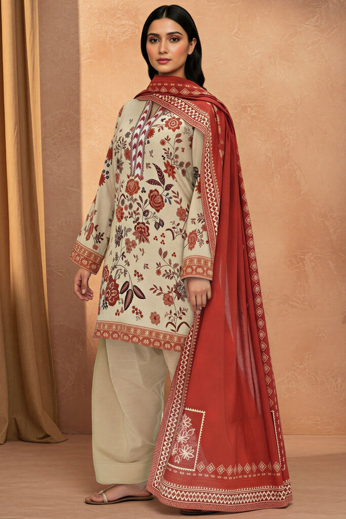 5777-IZEL DIGITAL PRINTED KHADDAR STITCHED