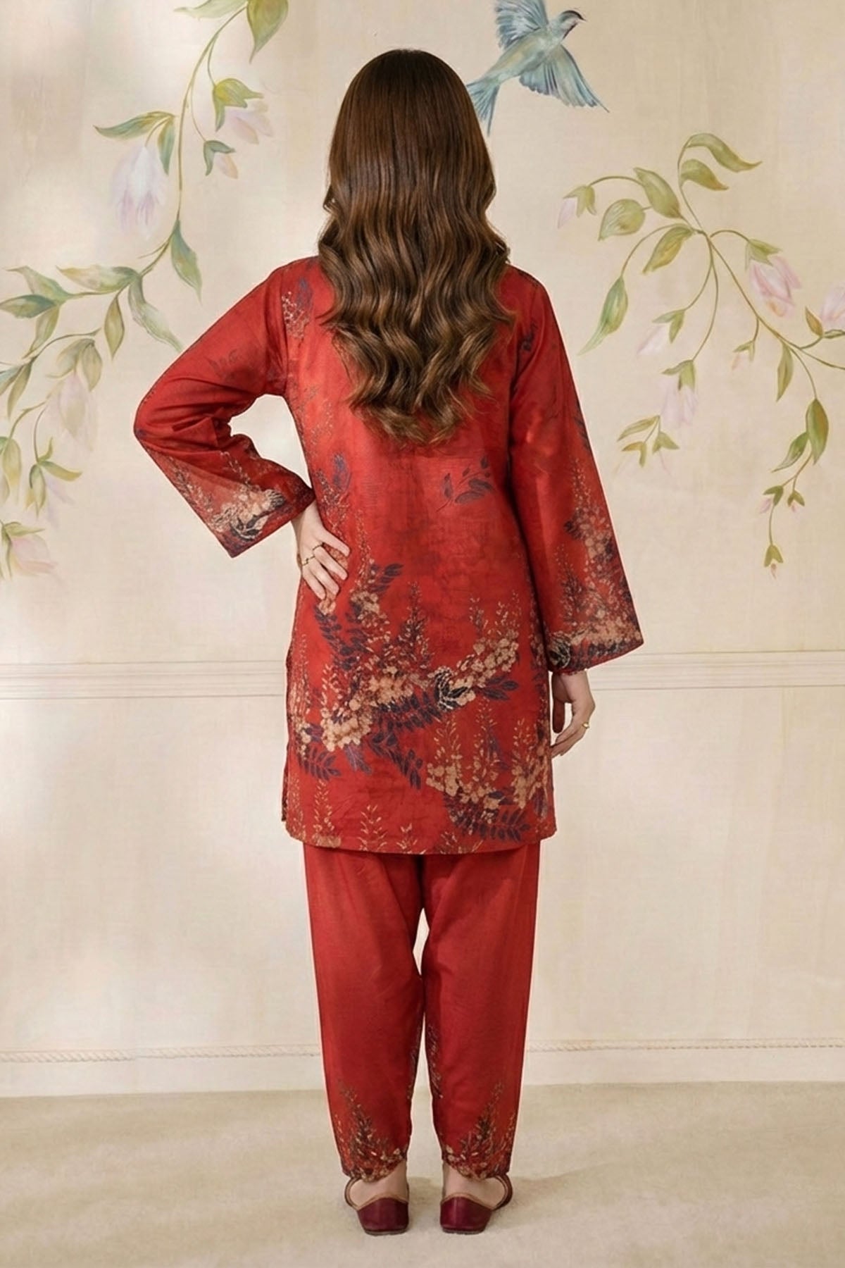 5787-AIRA DIGITAL PRINTED RAW SILK STITCHED