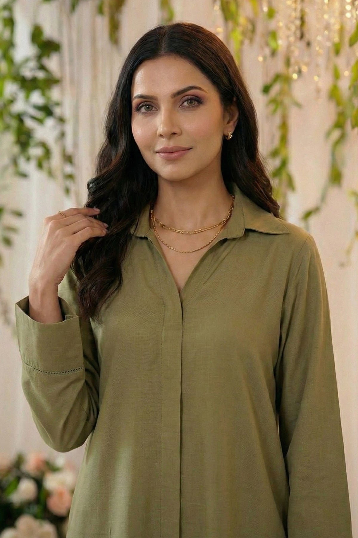 5797-ZAHWAH DYED GEORGETTE STITCHED