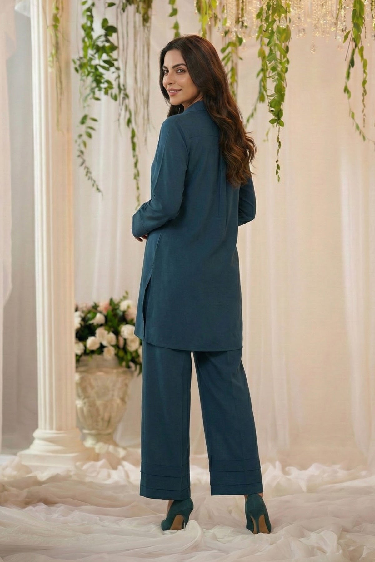 5801-LAYAAL DYED GEORGETTE STITCHED