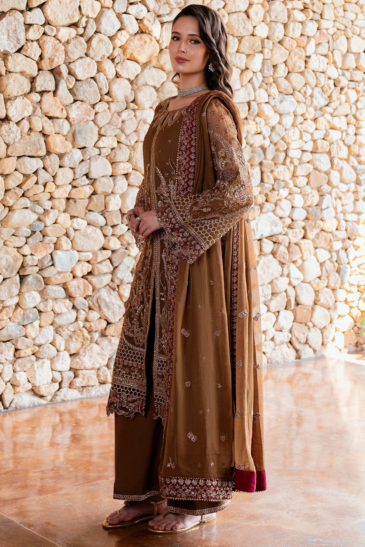 5804-FIROE EMBROIDERED CRINKLE CHIFFON UNSTITCHED
