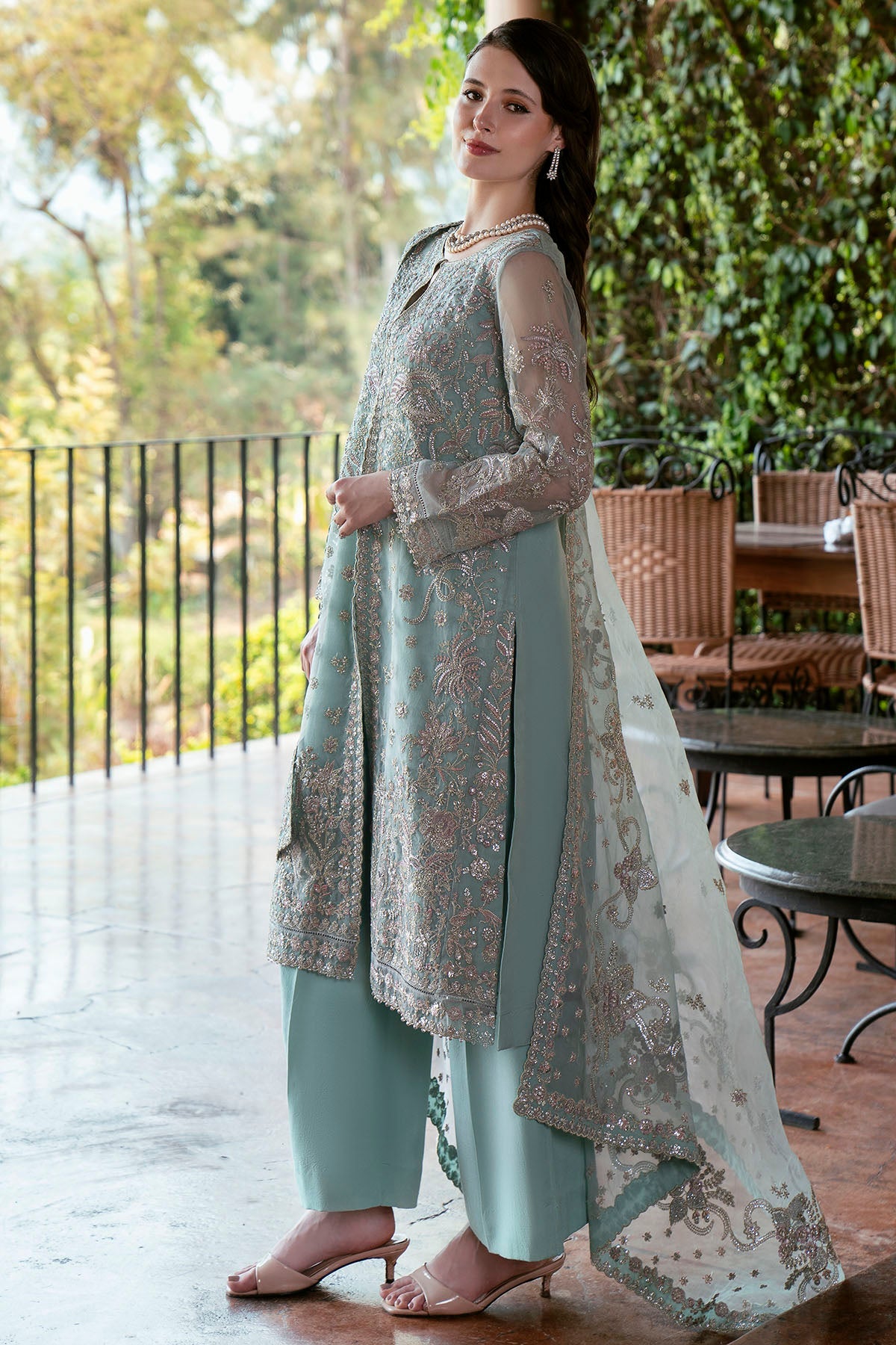 5806-STELO EMBROIDERED ORGANZA STITCHED
