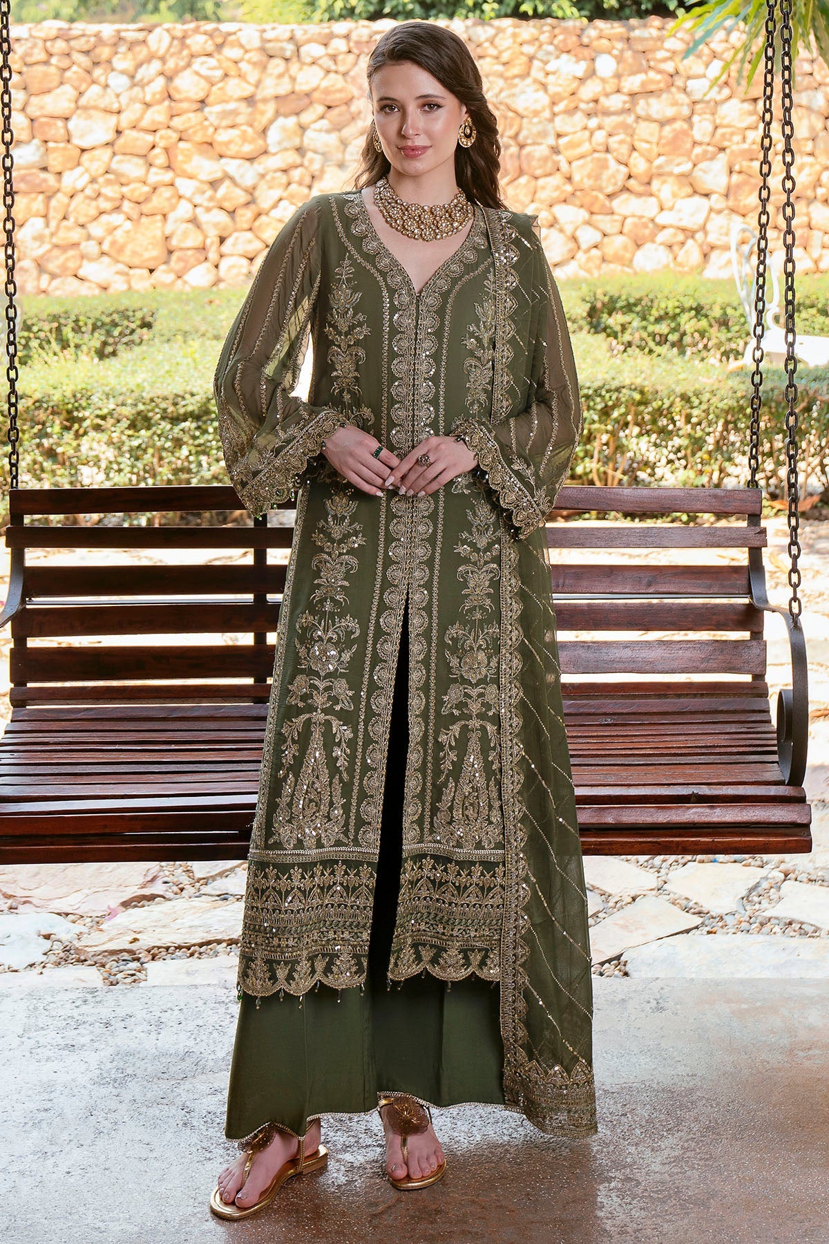 5807-GIADINO EMBROIDERED CRINKLE CHIFFON UNSTITCHED