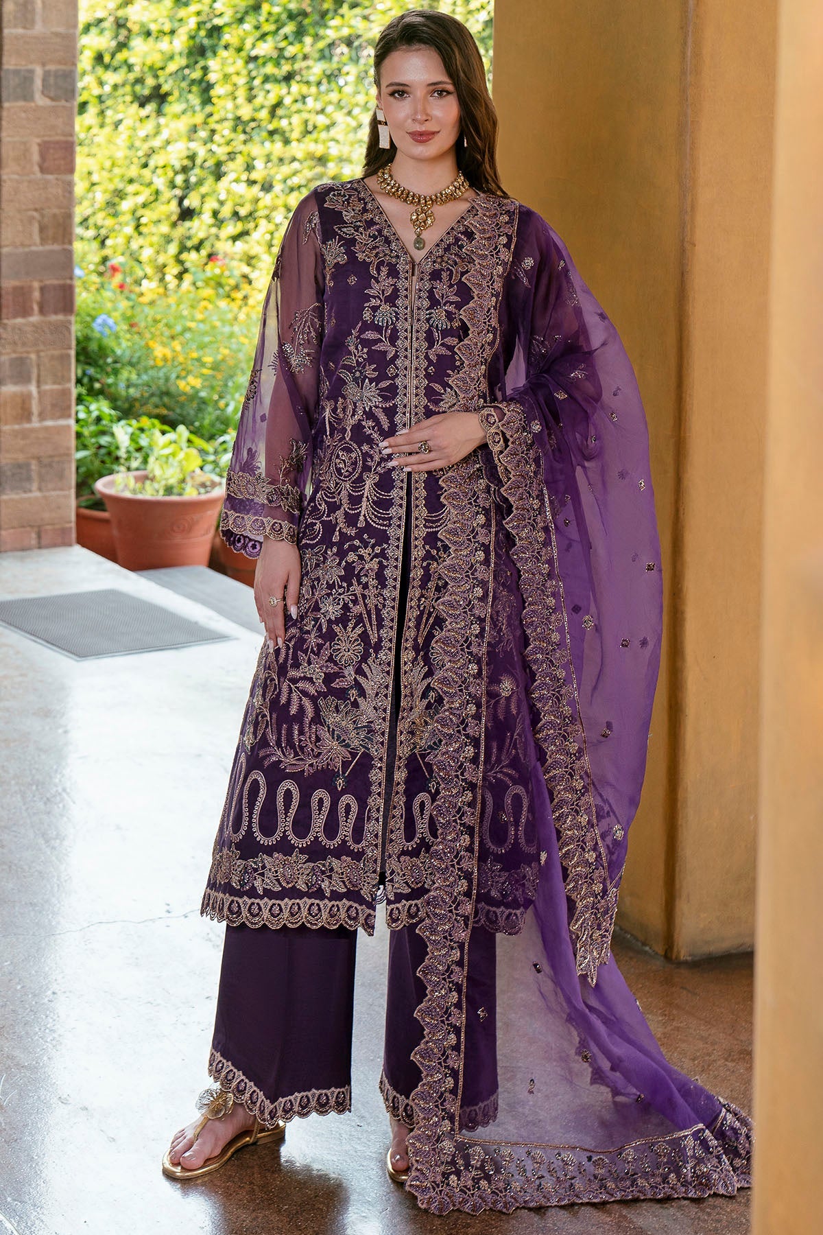 5810-ROSA EMBROIDERED ORGANZA STITCHED