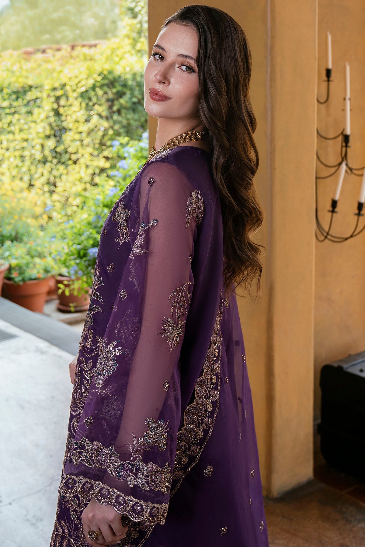 5810-ROSA EMBROIDERED ORGANZA STITCHED