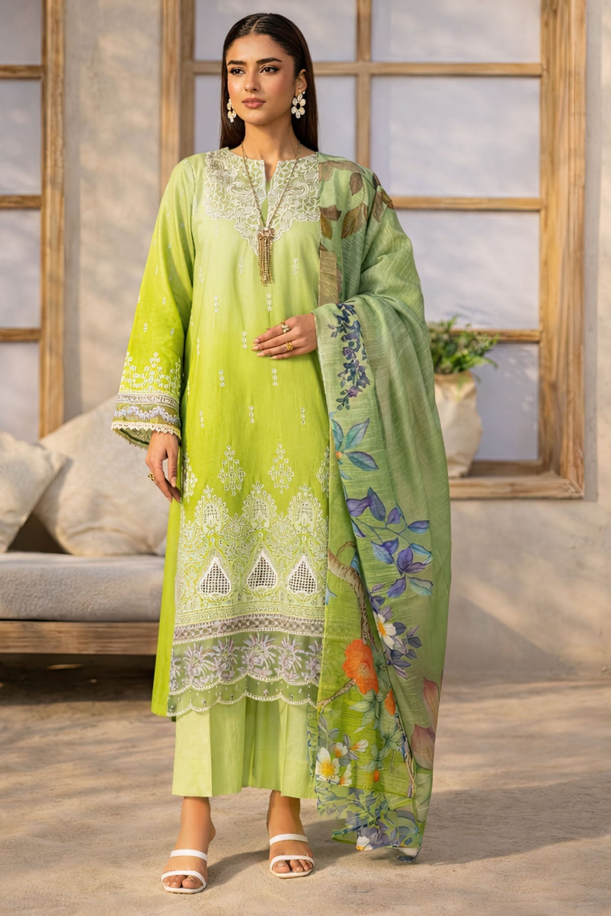 5816-DOVE EMBROIDERED LAWN UNSTITCHED