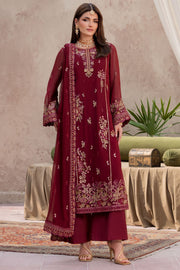 5828-ELLIE EMBROIDERED CRINKLE CHIFFON STITCHED