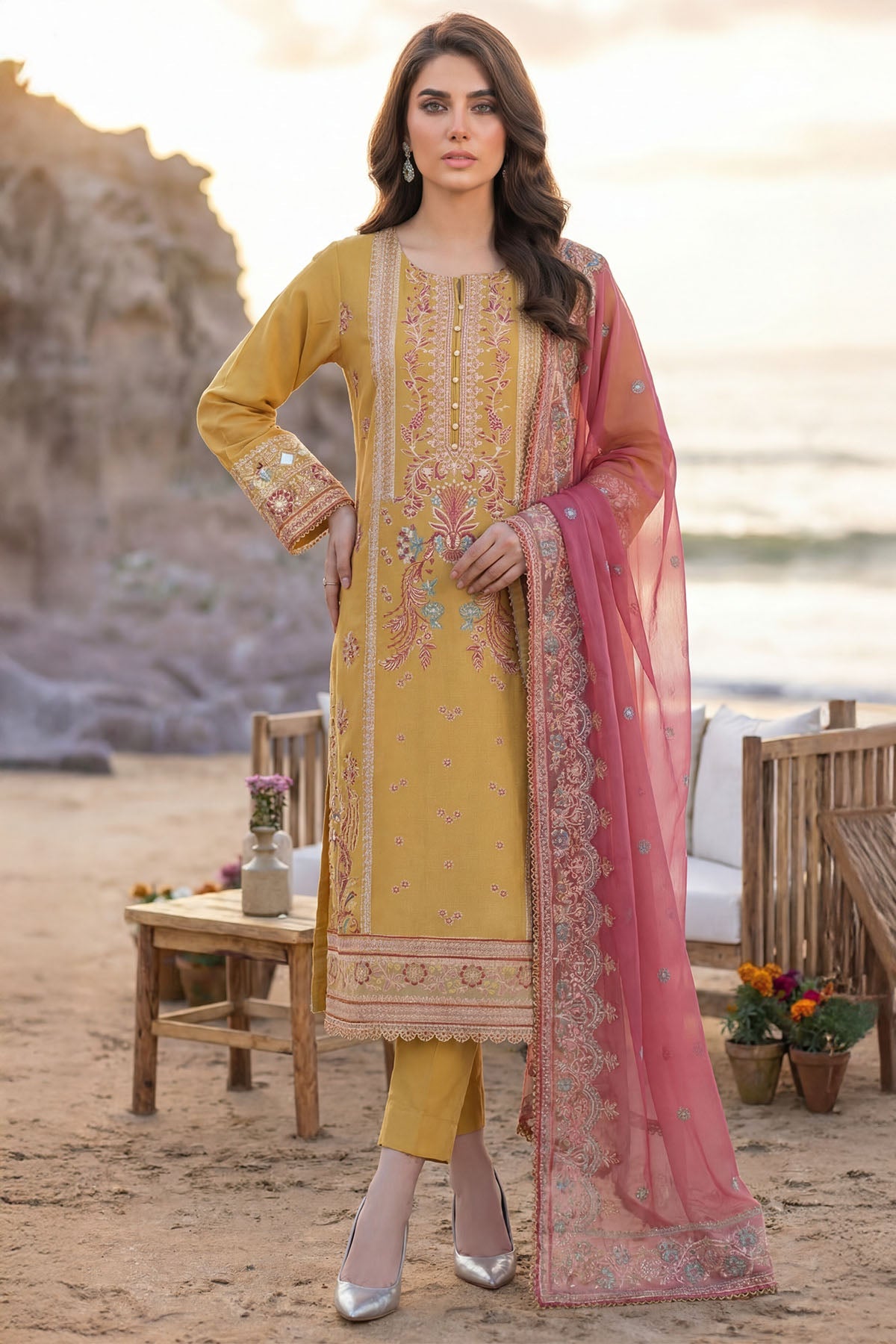 5847-QUILL EMBROIDERED LAWN UNSTITCHED