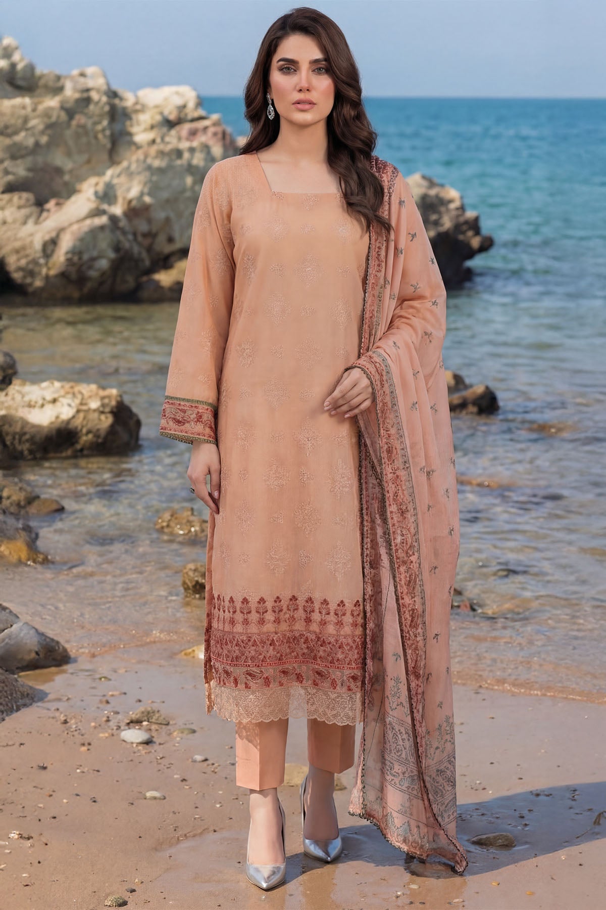 5851-SORREL EMBROIDERED LAWN UNSTITCHED