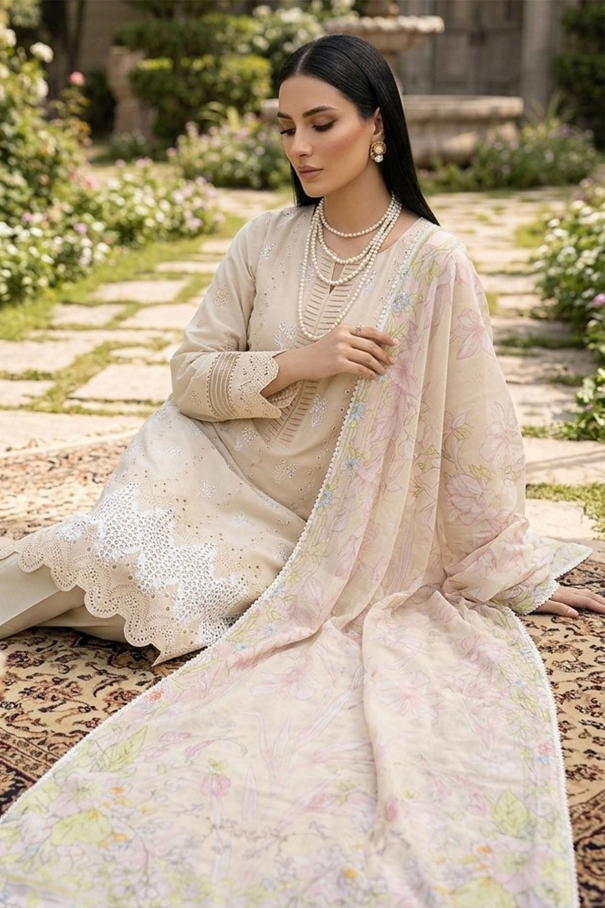 5869-SARAH EMBROIDERED LAWN UNSTITCHED