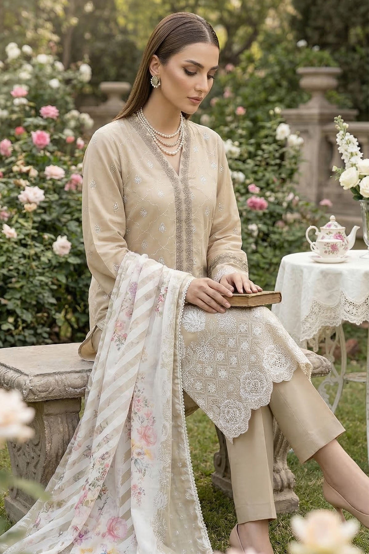5870-GRACE EMBROIDERED LAWN UNSTITCHED