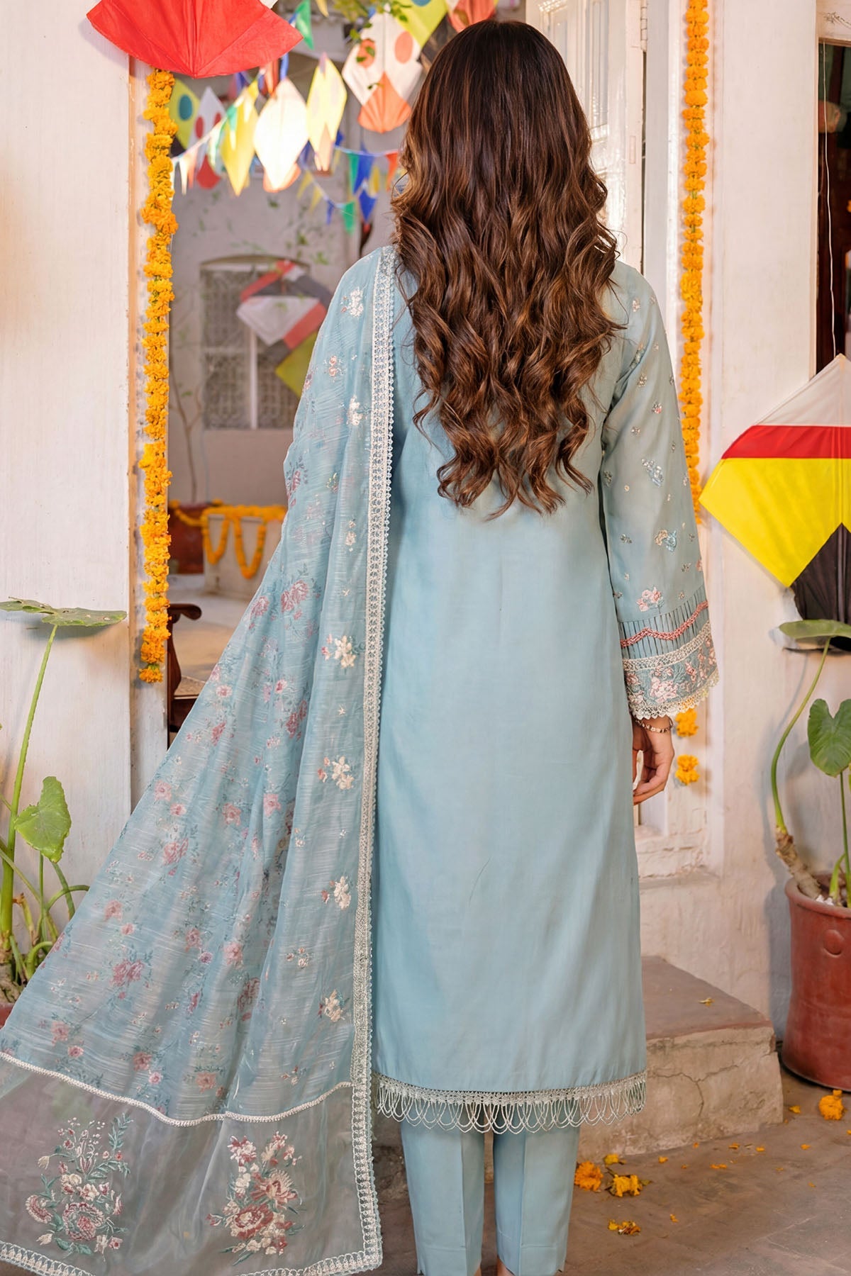 5918-ADELIA EMBROIDERED LAWN STITCHED