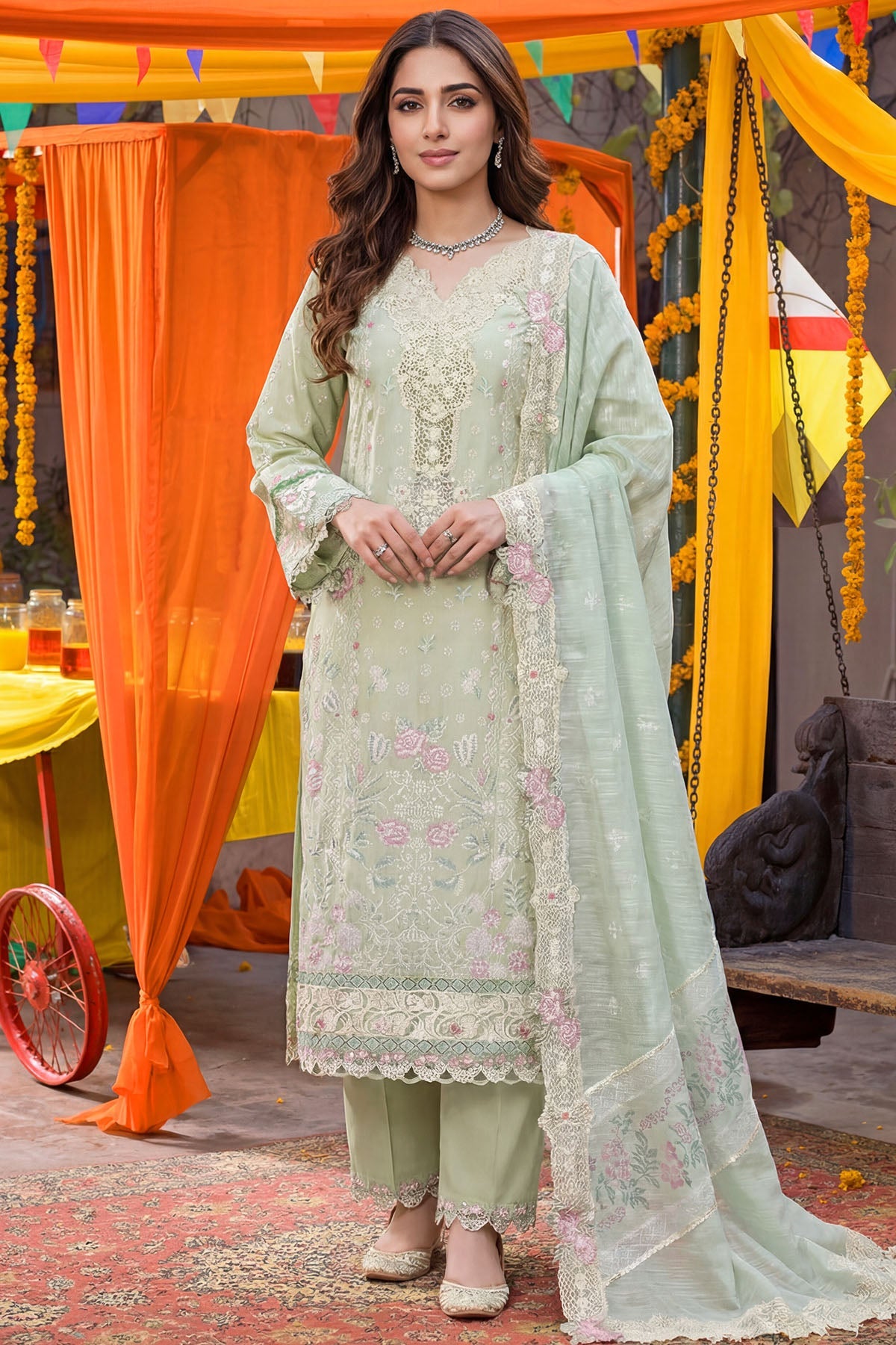 5920-MIRAE EMBROIDERED LAWN STITCHED