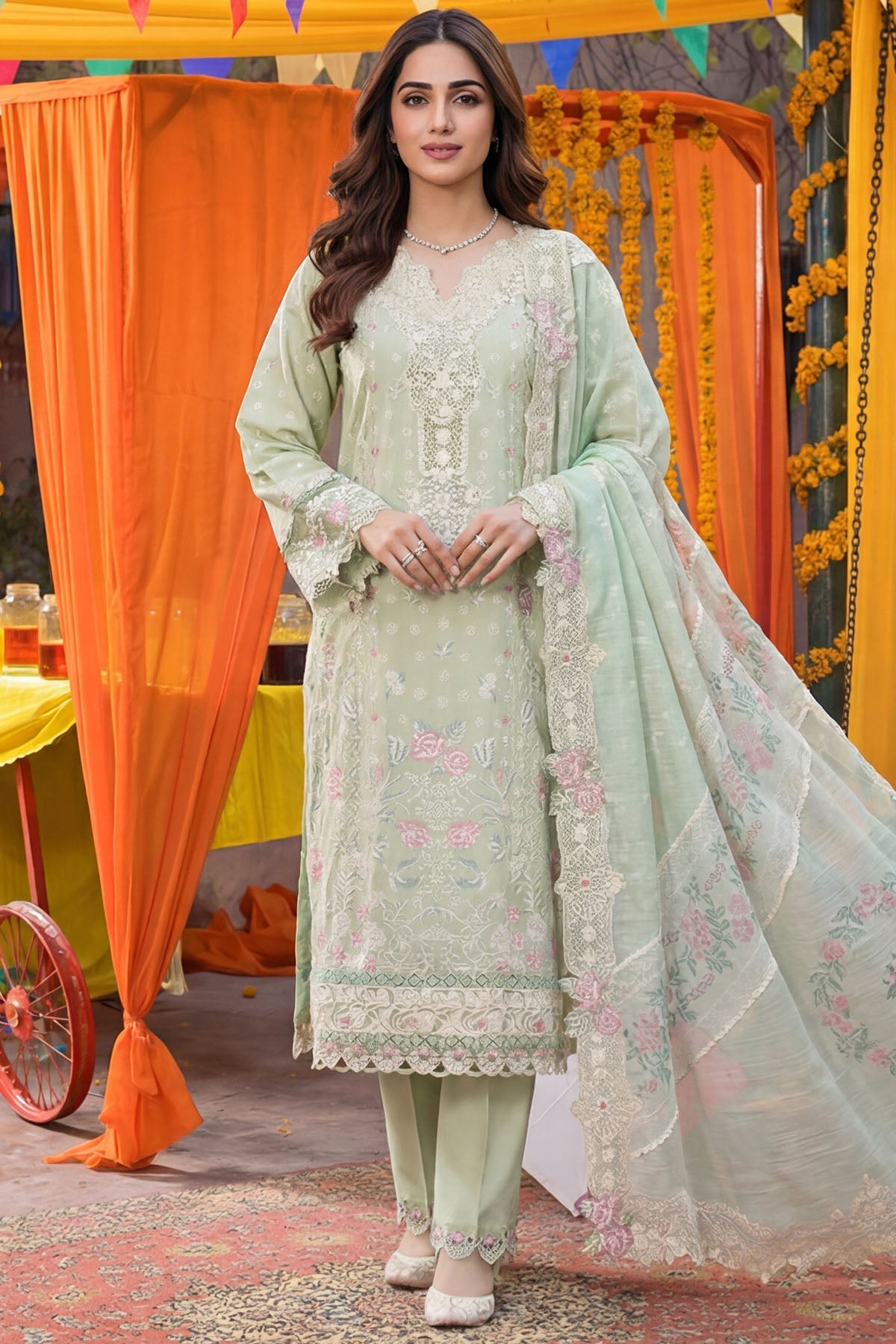 5920-MIRAE EMBROIDERED LAWN STITCHED