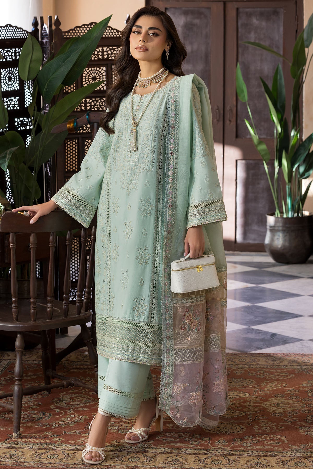 5927-PETALINE EMBROIDERED LAWN STITCHED