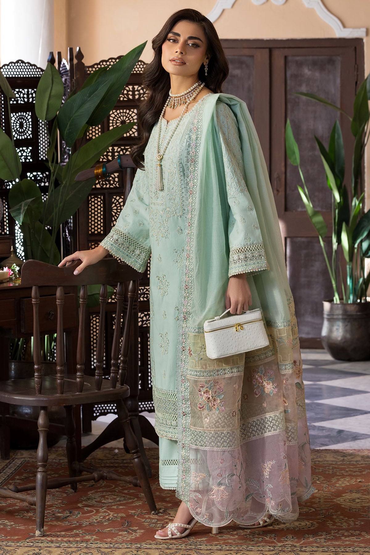 5927-PETALINE EMBROIDERED LAWN STITCHED
