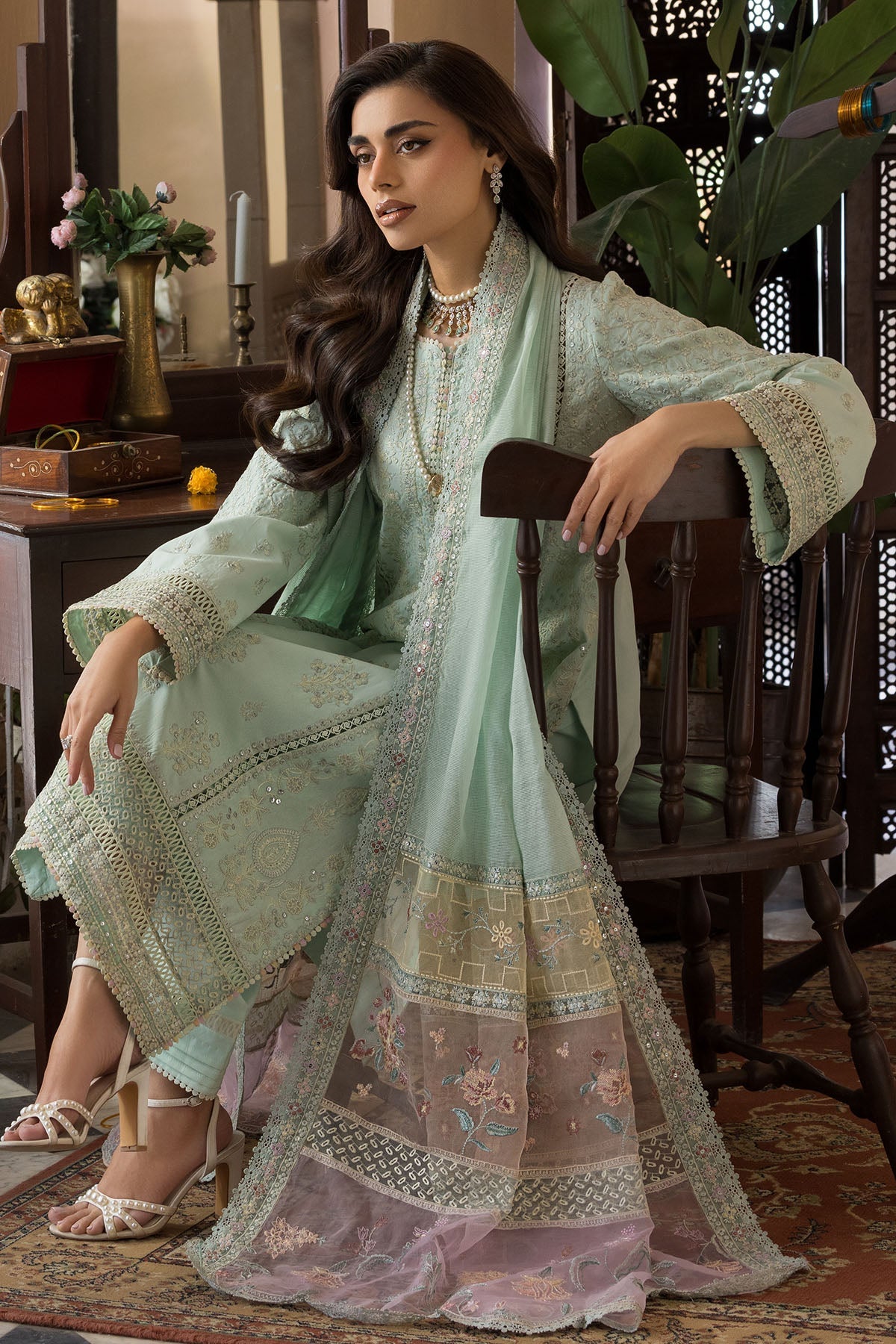 5927-PETALINE EMBROIDERED LAWN STITCHED