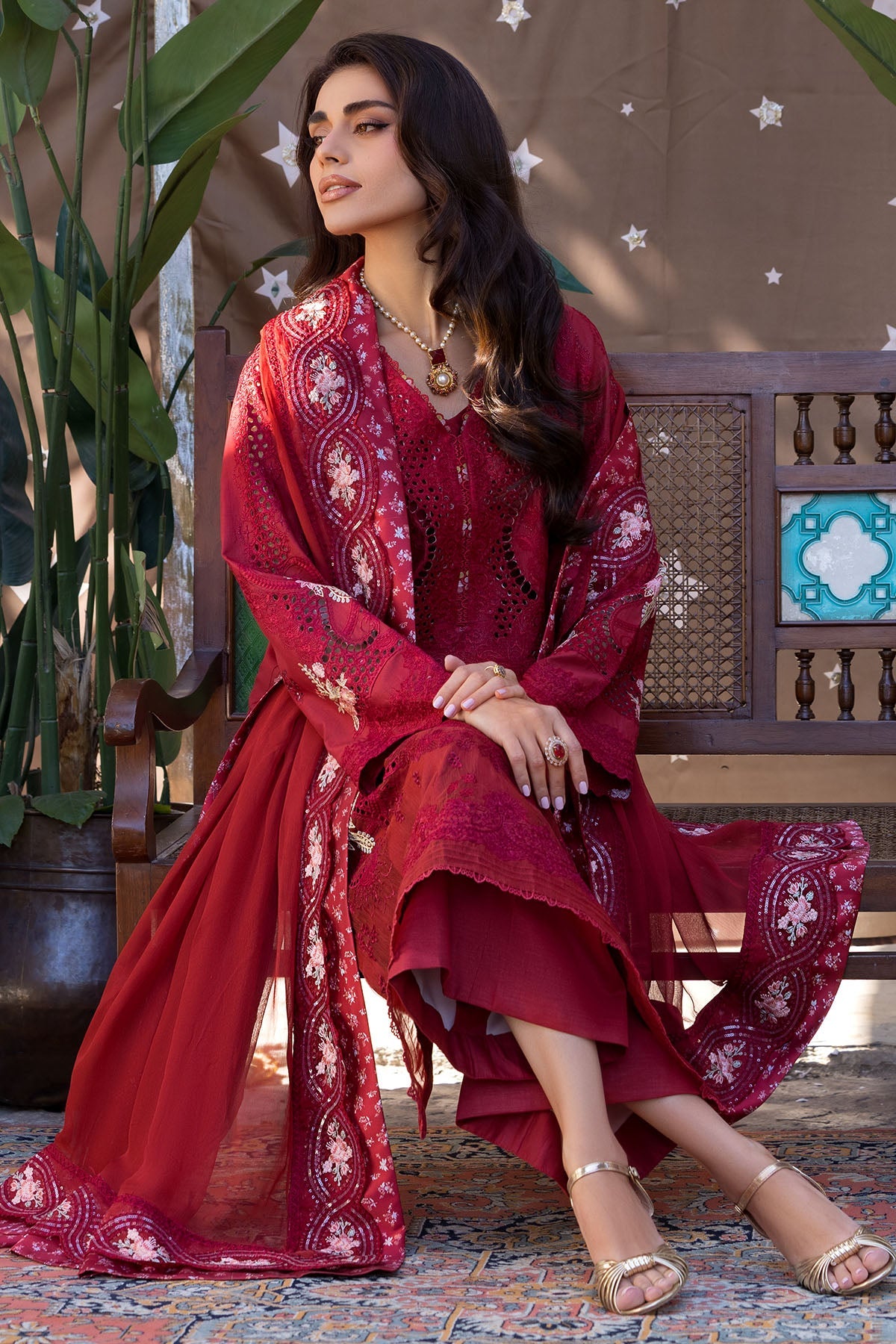 5928-IRISE EMBROIDERED LAWN STITCHED