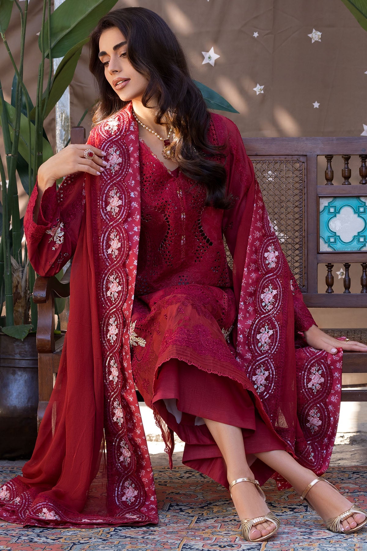 5928-IRISE EMBROIDERED LAWN STITCHED