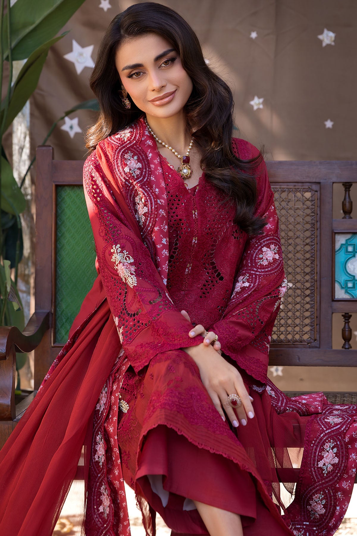 5928-IRISE EMBROIDERED LAWN STITCHED