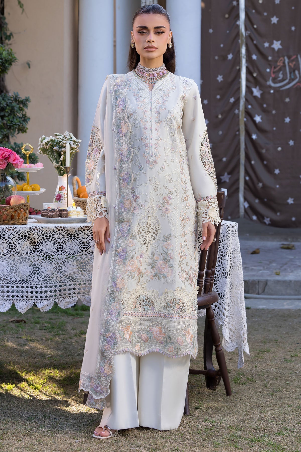 5930-SELIN EMBROIDERED LAWN STITCHED