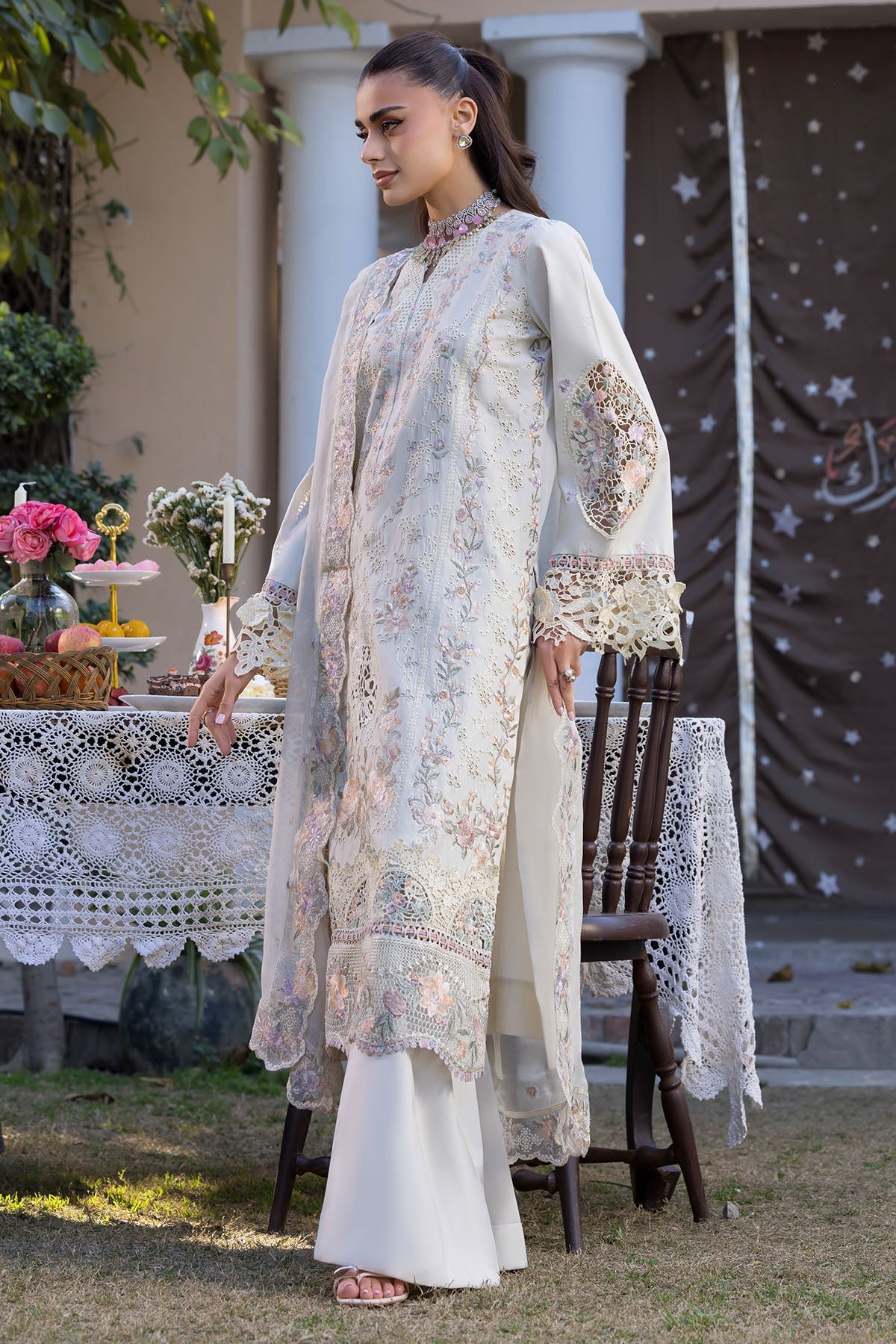 5930-SELIN EMBROIDERED LAWN STITCHED